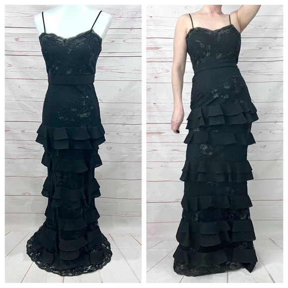 Laundry By Shelli Segal Dresses & Skirts - Laundry Shelli Segal Tiered Lace Sequin Cocktail Maxi Prom Dress Evening Gown